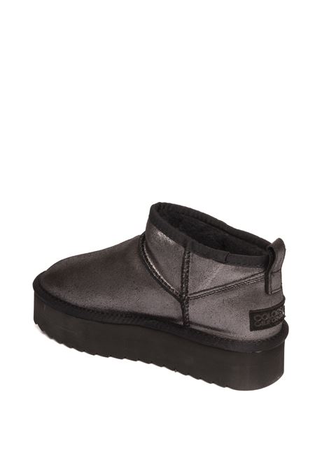 Black leather ankle boot COLORS OF CALIFORNIA | YWPLAMETPLATFROMBOOT-BKBK
